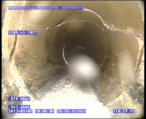 Fractured sewer pipe