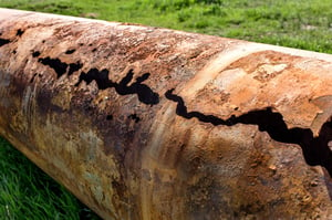 Corroded sewer pipe